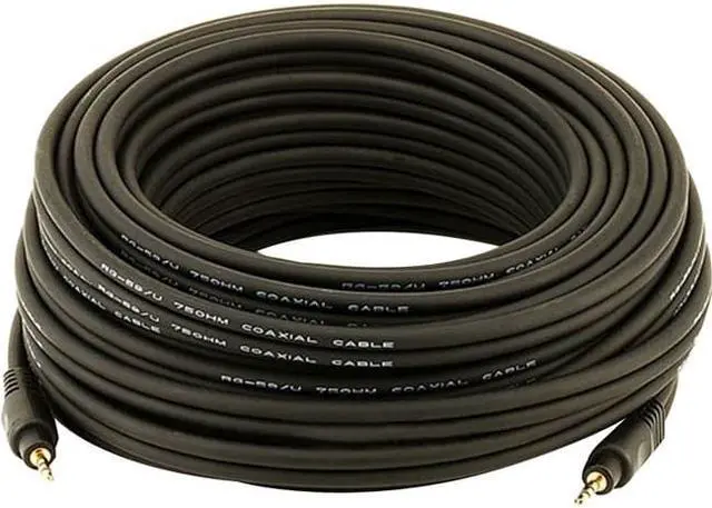 Alt view image 6 of 11 - Monoprice 50ft Premium 3.5mm Stereo Male to 3.5mm Stereo Male 22AWG Cable (Gold Plated) - Black