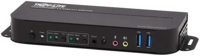 Main image of TRIPP LITE B005-DPUA2-K 2-Port DisplayPort/USB KVM Switch - 4K 60 Hz, HDR, HDCP 2.2, IR, DP 1.4, USB Sharing, USB 3.0 Cables