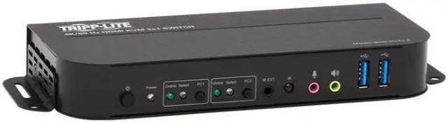 Alt view image 15 of 19 - TRIPP LITE B005-HUA2-K 2-Port HDMI/USB KVM Switch - 4K 60 Hz, HDR, HDCP 2.2, IR, USB Sharing, USB 3.0 Cables