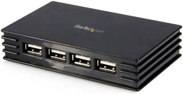 Alt view image 3 of 4 - StarTech.com ST4202USB 4 Port Compact Black USB 2.0 Hub - 4-Port USB Hub - Portable USB 2.0 Hub - Includes Optional Power Adapter