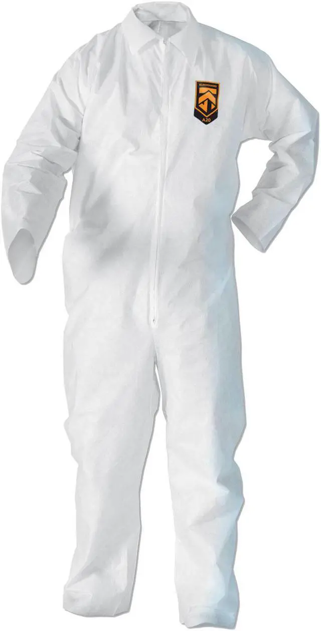Alt view image 10 of 13 - Kimberly-Clark - 49104 - Collared Disposable Coveralls with Elastic Cuff, White, XL, SMS