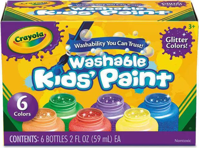 Alt view image 10 of 11 - Crayola Washable Kids Paint 2oz. 6/ST Glitter/Ast 542400