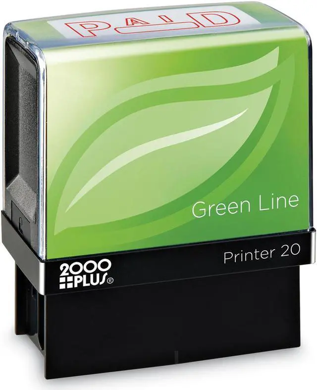Alt view image 2 of 4 - 2000 PLUS Green Line 035350 1 1/2 x 9/16 Red 2000 Plus Green Line Paid Message Stamp