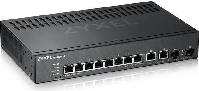 Main image of ZyXEL 8-Port Gigabit L2+ Managed and Nebula Pro Cloud Managed Switch with 2 SFP Uplinks, GS2220-10