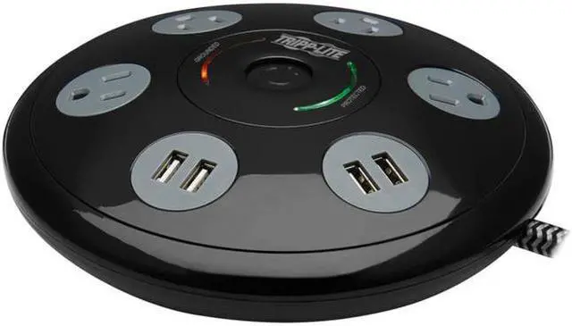 Main image of Tripp Lite 4 5-15R Outlets 4 USB-A Conference Surge Protector Black TLP406USBUFO
