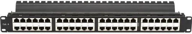Alt view image 3 of 6 - Black Box SpaceGAIN CAT5e High-Density Feed-Through Patch Panel Shielded 48-Port 1U