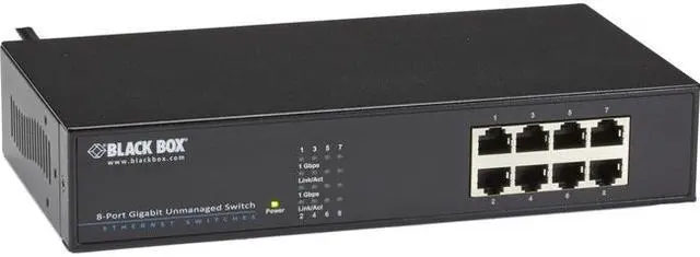 Alt view image 3 of 4 - Black Box LGB408A-R2 8-Port Gigabit Ethernet Switch Unmanaged Sw