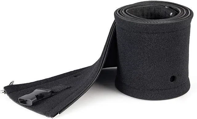 Main image of 40" (1m) Neoprene Cable Management Sleeve with Zipper & Buckle - 1.2" (3cm) Diameter - Computer / PC Power / Network / AV Cord Cover / Manager - Flexible Cable Organizer Wrap - Black (WKSTNCMZP)