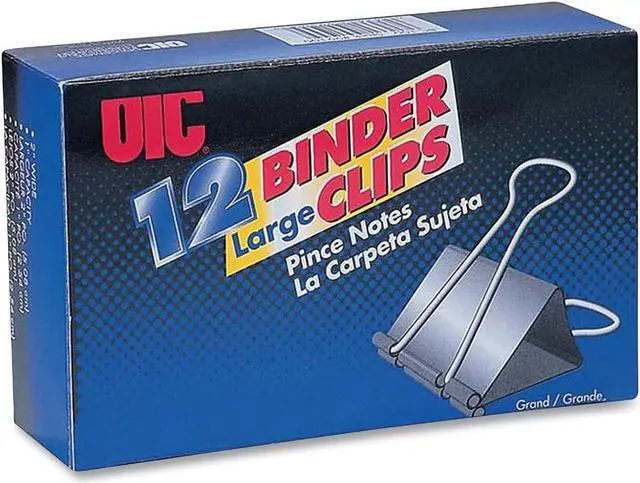 Alt view image 8 of 13 - Officemate Binder Clips Large 2"Wide 1" Cap 12/BX Black/Silver 99100