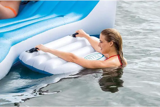 Alt view image 7 of 14 - Intex 56299EP Inflatable Splash N Chill Lake Pool Island Raft Lounger, 7 adults