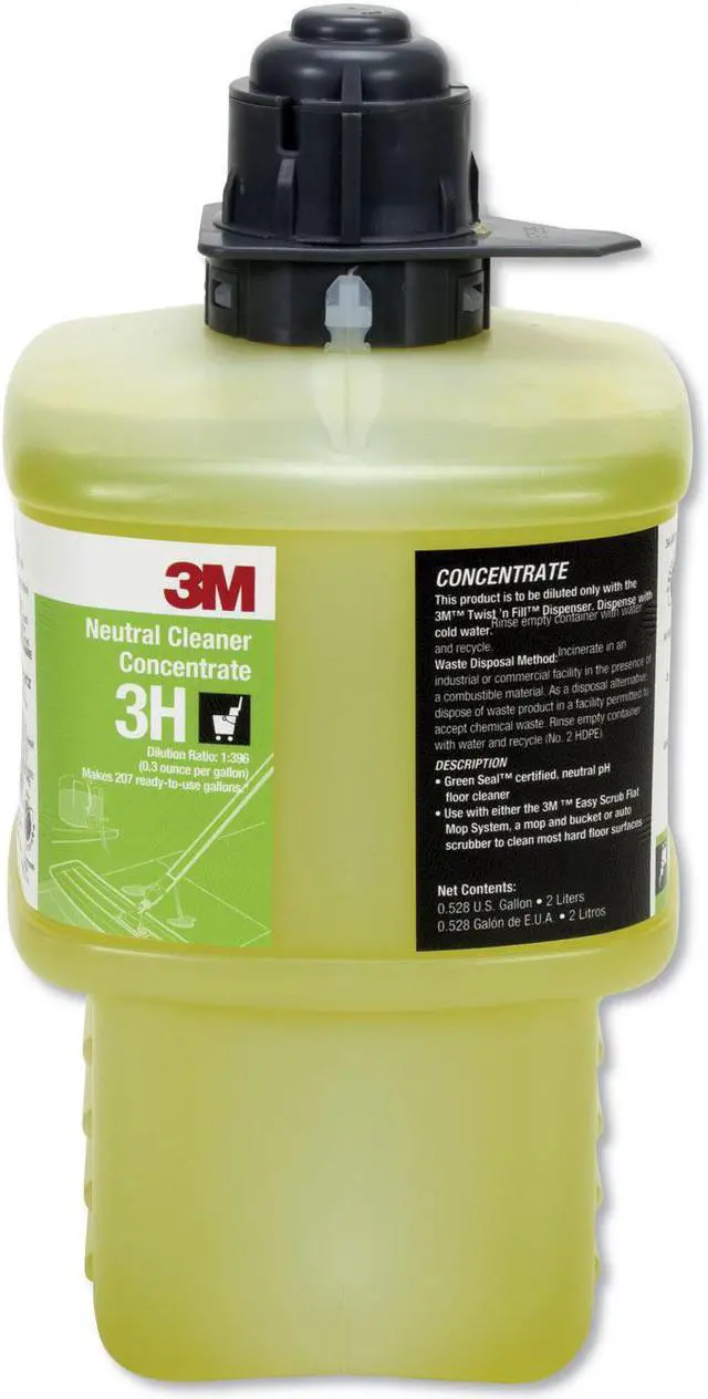Alt view image 4 of 5 - 3M 3H Neutral Floor Cleaner,Size 2L,Yellow