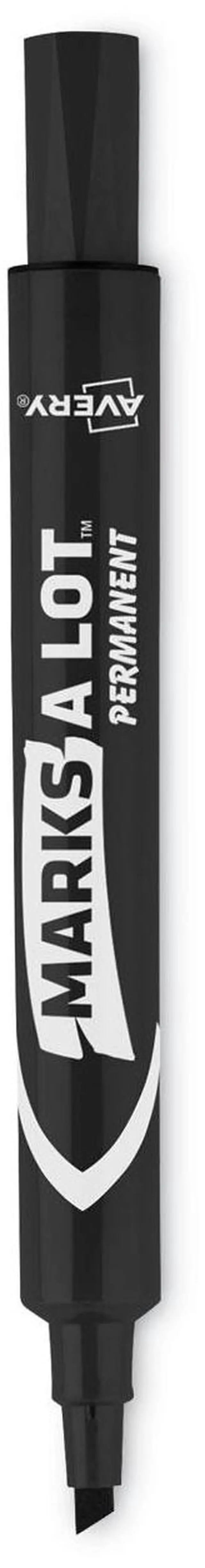 Alt view image 10 of 16 - Avery Marks-A-Lot Large Desk-Style Permanent Marker Chisel Tip Black Dozen 08888