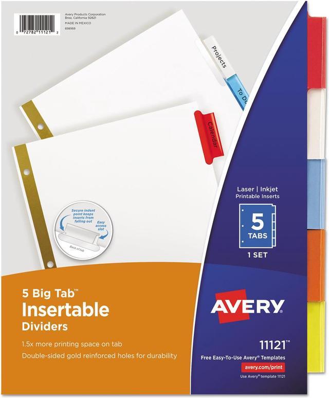 Alt view image 13 of 15 - Avery Insertable Big Tab Dividers 5-Tab Letter 11121
