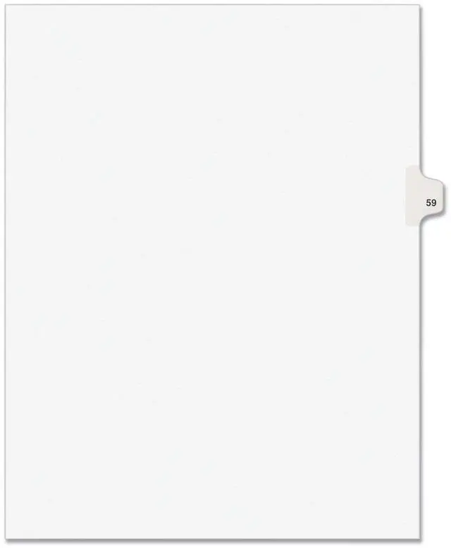 Alt view image 2 of 8 - Avery-Style Legal Exhibit Side Tab Divider Title: 59 Letter White 25/Pack 01059
