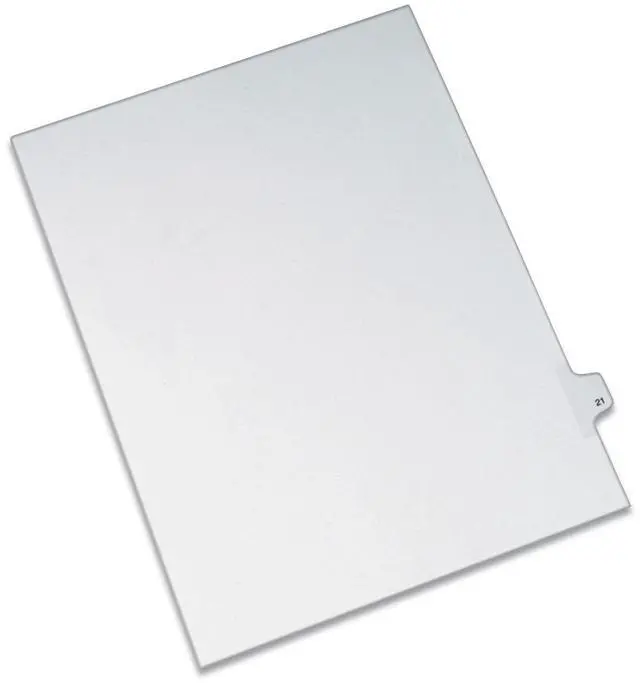 Alt view image 3 of 3 - Avery 82219 Allstate-Style Legal Side Tab Divider, Title: 21, Letter, White, 25/Pack