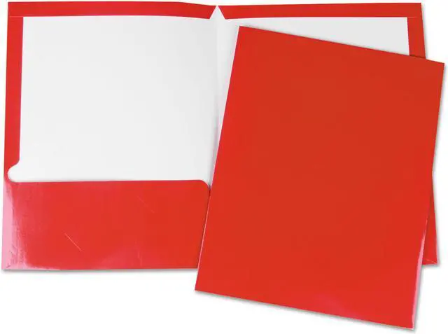 Alt view image 4 of 11 - Universal Laminated Two-Pocket Folder - UNV56420