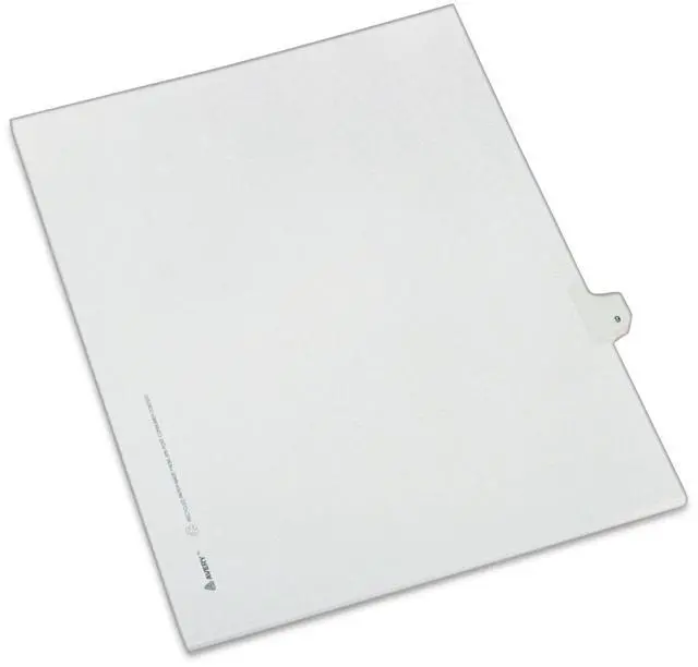 Alt view image 3 of 7 - Avery 82207 Allstate-Style Legal Side Tab Divider, Title: 9, Letter, White, 25/Pack