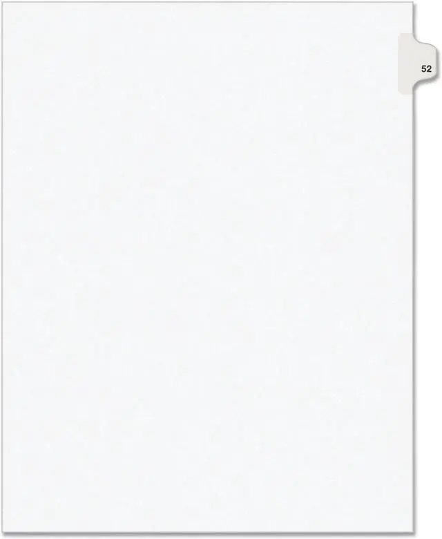 Alt view image 7 of 9 - Avery-Style Legal Exhibit Side Tab Divider Title: 52 Letter White 25/Pack 01052
