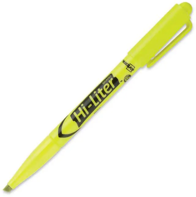 Alt view image 9 of 14 - Avery HI-LITER Pen-Style Highlighter Chisel Tip Fluorescent Yellow Ink Dozen 23591