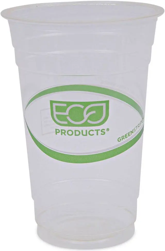 Alt view image 3 of 5 - Greenstripe Renewable Resource Cold Drink Cups, 20 Oz, Clear, 1000/Car