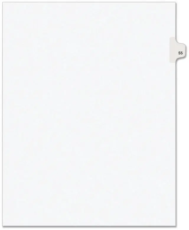 Alt view image 2 of 8 - Avery-Style Legal Exhibit Side Tab Divider Title: 55 Letter White 25/Pack 01055