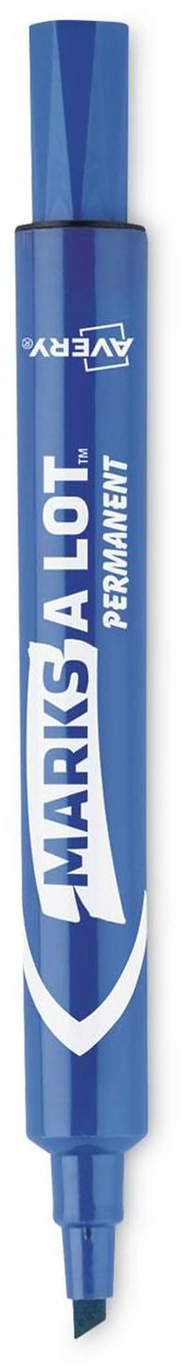 Alt view image 4 of 11 - Avery Marks-A-Lot Large Desk-Style Permanent Marker Chisel Tip Blue Dozen 08886