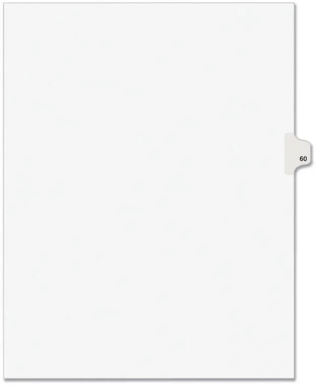 Alt view image 2 of 8 - Avery-Style Legal Exhibit Side Tab Divider Title: 60 Letter White 25/Pack 01060