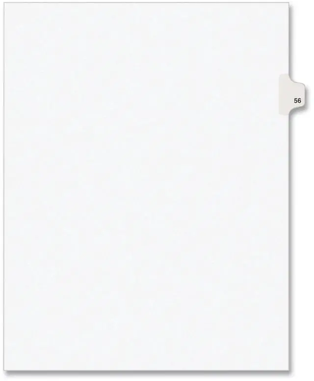 Alt view image 2 of 4 - Avery-Style Legal Exhibit Side Tab Divider Title: 56 Letter White 25/Pack 01056