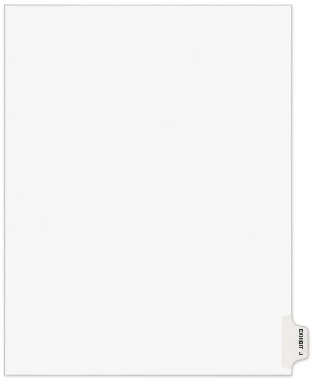 Alt view image 2 of 6 - Avery-Style Preprinted Legal Side Tab Divider Exhibit J Letter White 25/Pack