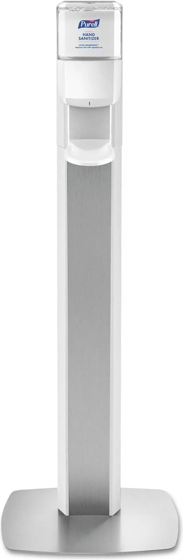 Alt view image 5 of 5 - Purell Messenger ES6 Hand Sanitizer Floor Stand with Dispenser Silver/White 7306-DS-SLV