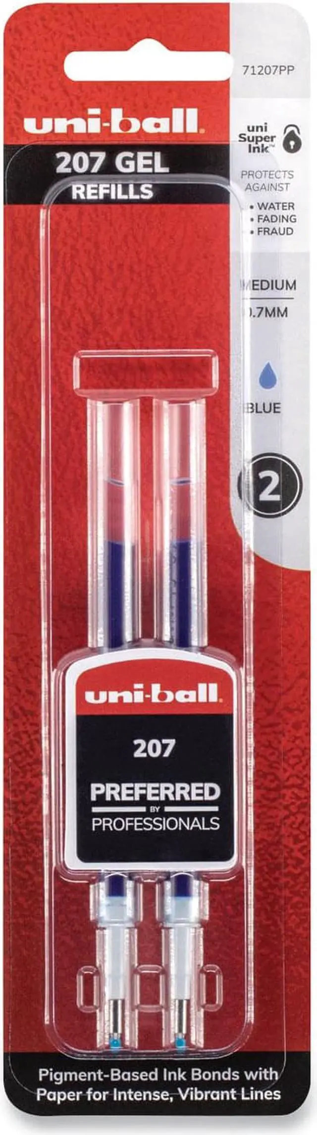 Alt view image 3 of 6 - uni-ball Refill for uni-ball Signo Gel 207 Pens ,REFILL,GEL207,RBL,BE,2PK