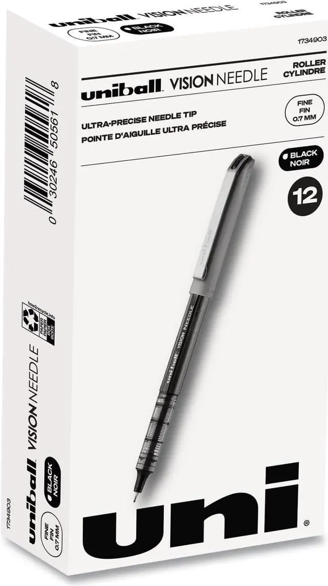 Alt view image 3 of 6 - uni-ball VISION Needle Stick Roller Ball Pen ,PEN,UB VISN NEEDLE,7MM,BK