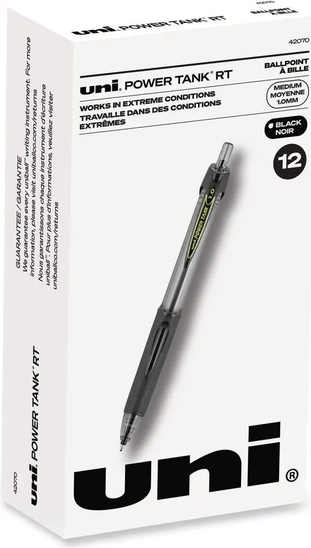 Alt view image 3 of 6 - uni-ball Power Tank RT Retractable Ballpoint Pen ,PEN,BPT,PWRTNK RT,BK