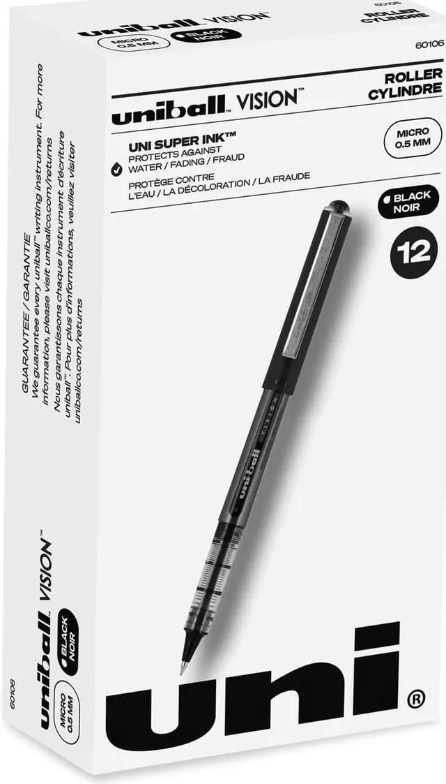 Alt view image 3 of 3 - uni-ball VISION Stick Roller Ball Pen ,PEN,UNIBALL,VISN,MICRO,BK