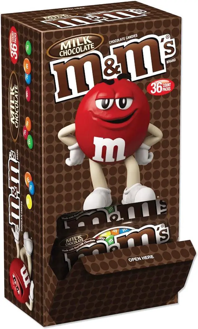 Alt view image 2 of 9 - M&M'S Milk Chocolate Candy Singles Size 1.69-Ounce Pouch 36-Count Box