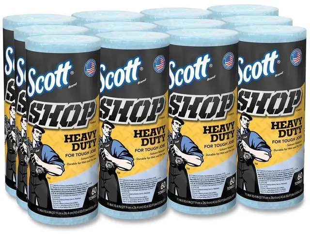 Alt view image 4 of 4 - Pro Shop Towels, 1-Ply, Blue, 10 2/5" x 11", 12 Rolls/Carton
