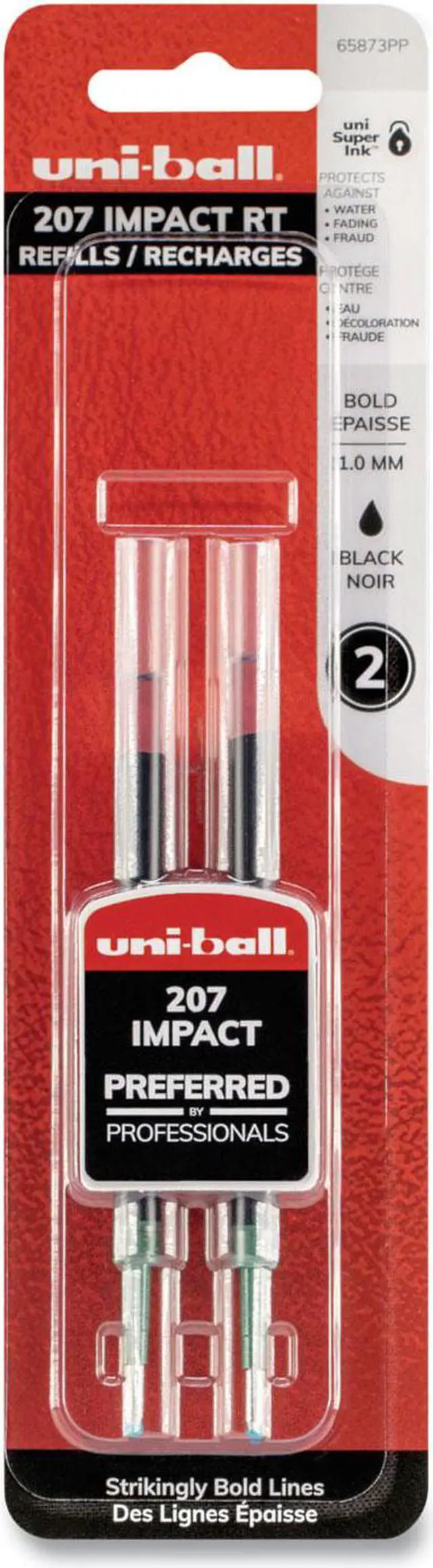 Alt view image 3 of 6 - uni-ball Refill for uni-ball Gel 207 IMPACT RT Roller Ball Pens ,REFILL,GEL,IMPCTRT,BK,2PK