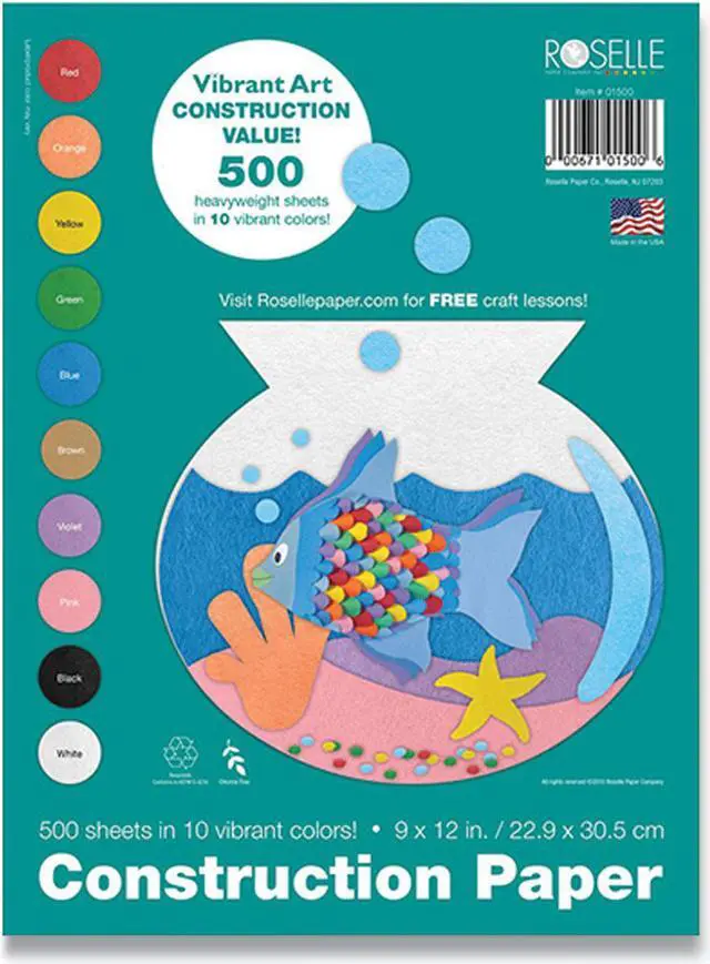 Alt view image 2 of 10 - Prang 9" x 12" Construction Paper Assorted Colors 500 Sheets/Pack (PCON01500)