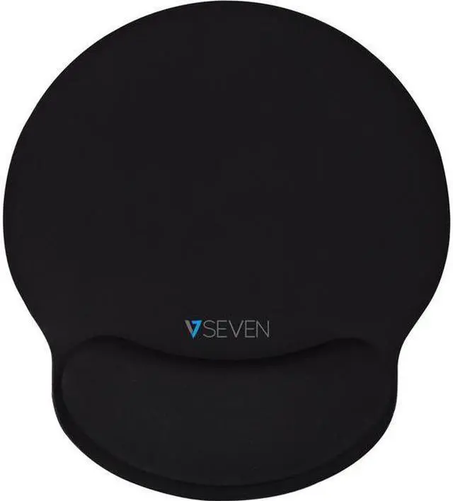 Main image of V7 Visco Foam Non-Skid Mouse Pad With Wrist Pillow Black (MP03BLK)