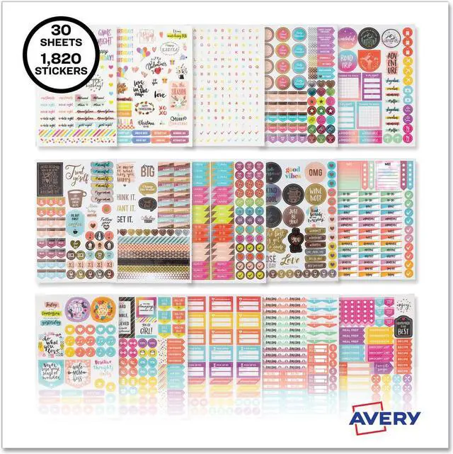 Alt view image 8 of 8 - Avery Planner Sticker Variety Pack, 1,820 Stickers (6780)