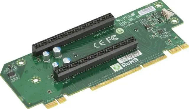 Alt view image 2 of 2 - Supermicro RSC-W2-66 Riser Card - 2 x PCI Express 3.0 x16 WIO 2U Chasis