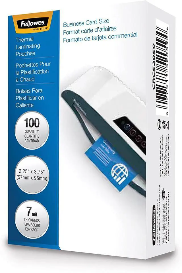 Alt view image 10 of 18 - Fellowes Glossy Pouches - Business Card, 7 Mil, 100 Pack