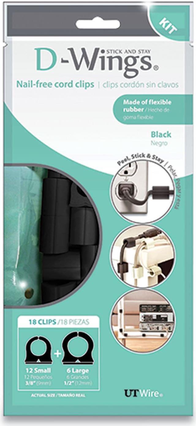 D-Wings Nail-Free Cord Clips, 12 Small 0.38 D-Wings Nail-Free Cord Clips, 12 Small 0.38