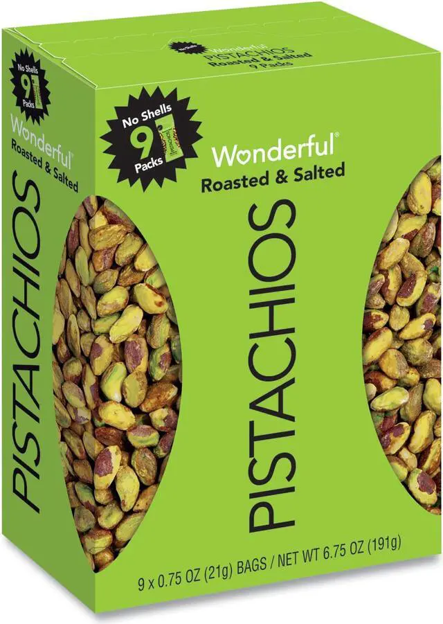 Main image of Wonderful No Shells Pistachios Roasted and Salted 0.75 oz 36 Bags/Carton