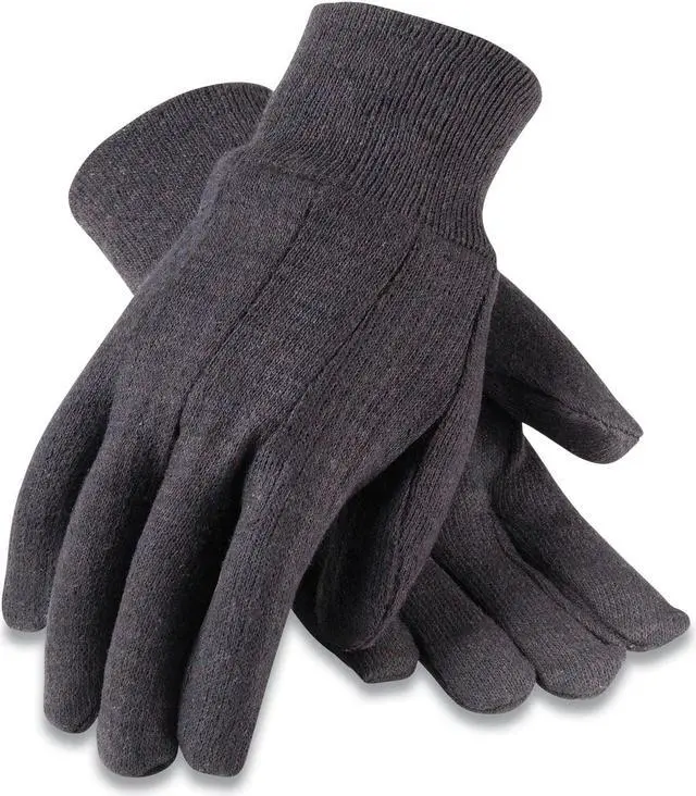 Main image of Pip Polyester/Cotton Jersey Gloves, Men's, Brown, 12 Pairs (PID177104)