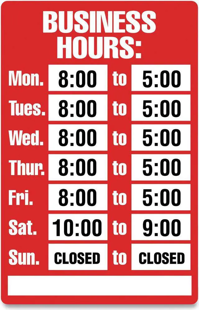 Main image of Cosco Open/Closed Business Hours Sign Kit 8 x 12 Red 098071