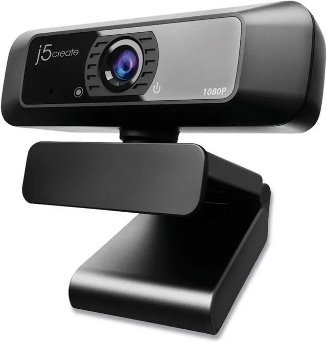 Alt view image 10 of 20 - J5create Create 2 USB 360° Rotation & 1080P HD Webcam 2 Megapixels Black (JVCU100)