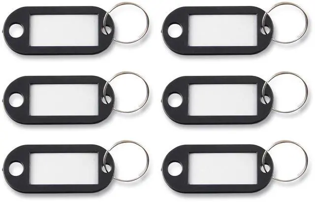 Main image of KEY TAGS LABEL WINDOW, 0.88 X 0.19 X 2, BLACK, 6/PACK
