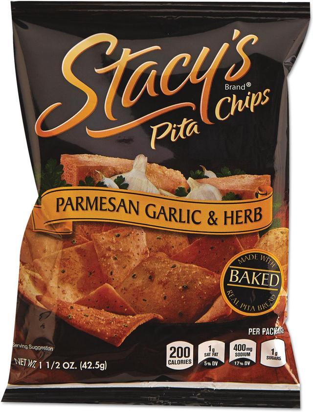 Alt view image 4 of 7 - Stacy's Pita Chips, 1.5 oz Bag, Parmesan Garlic & Herb, 24/Carton