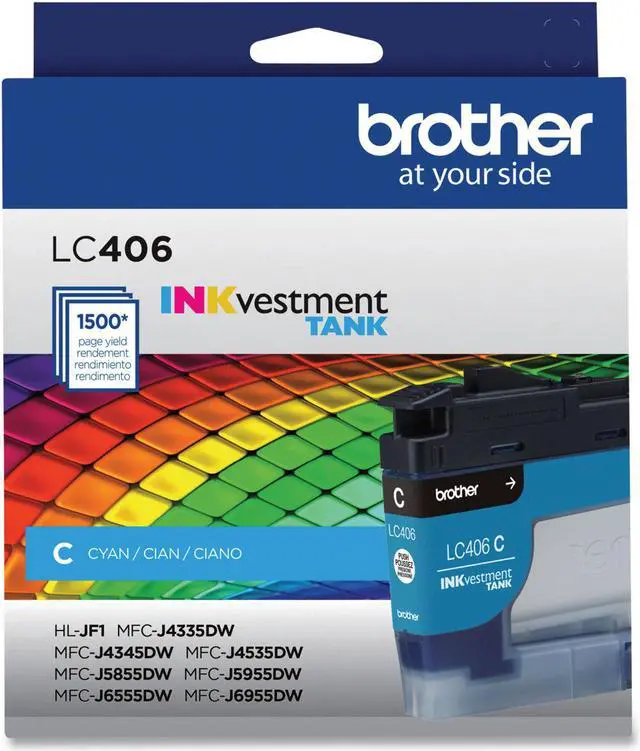 Main image of Brother LC406CS INKvestment Ink 1500 Page-Yield Cyan